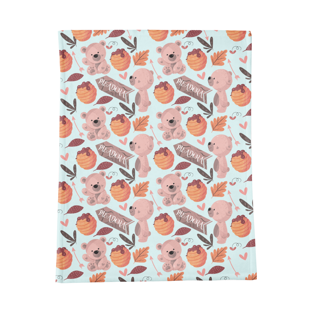 PERSONALIZED CUTE BEAR MINKY BLANKET