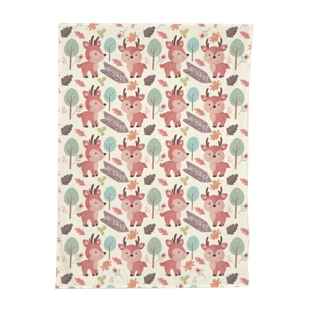 PERSONALIZED CUTE DEER SWADDLE BLANKET
