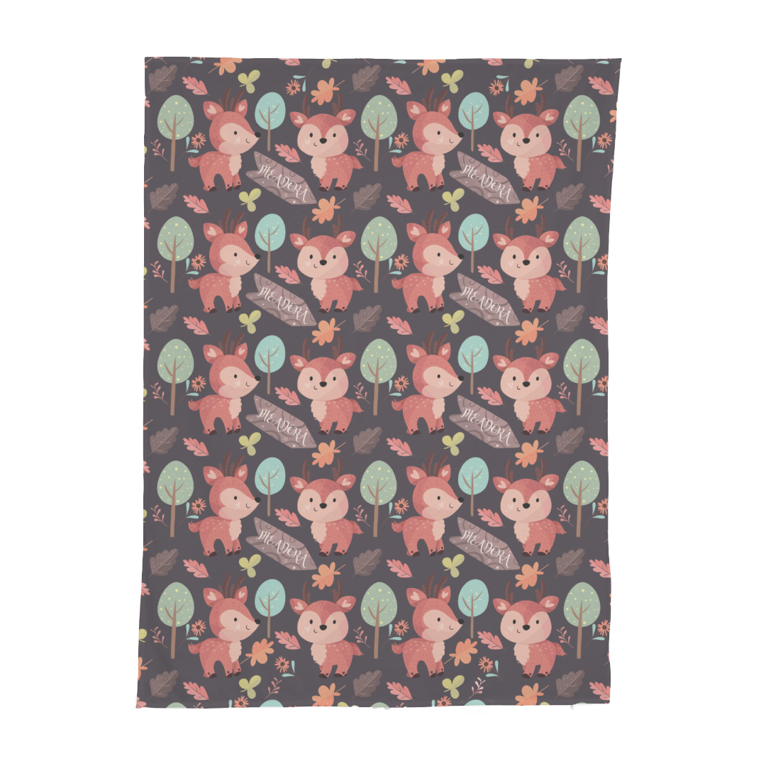 PERSONALIZED CUTE DEER SWADDLE BLANKET