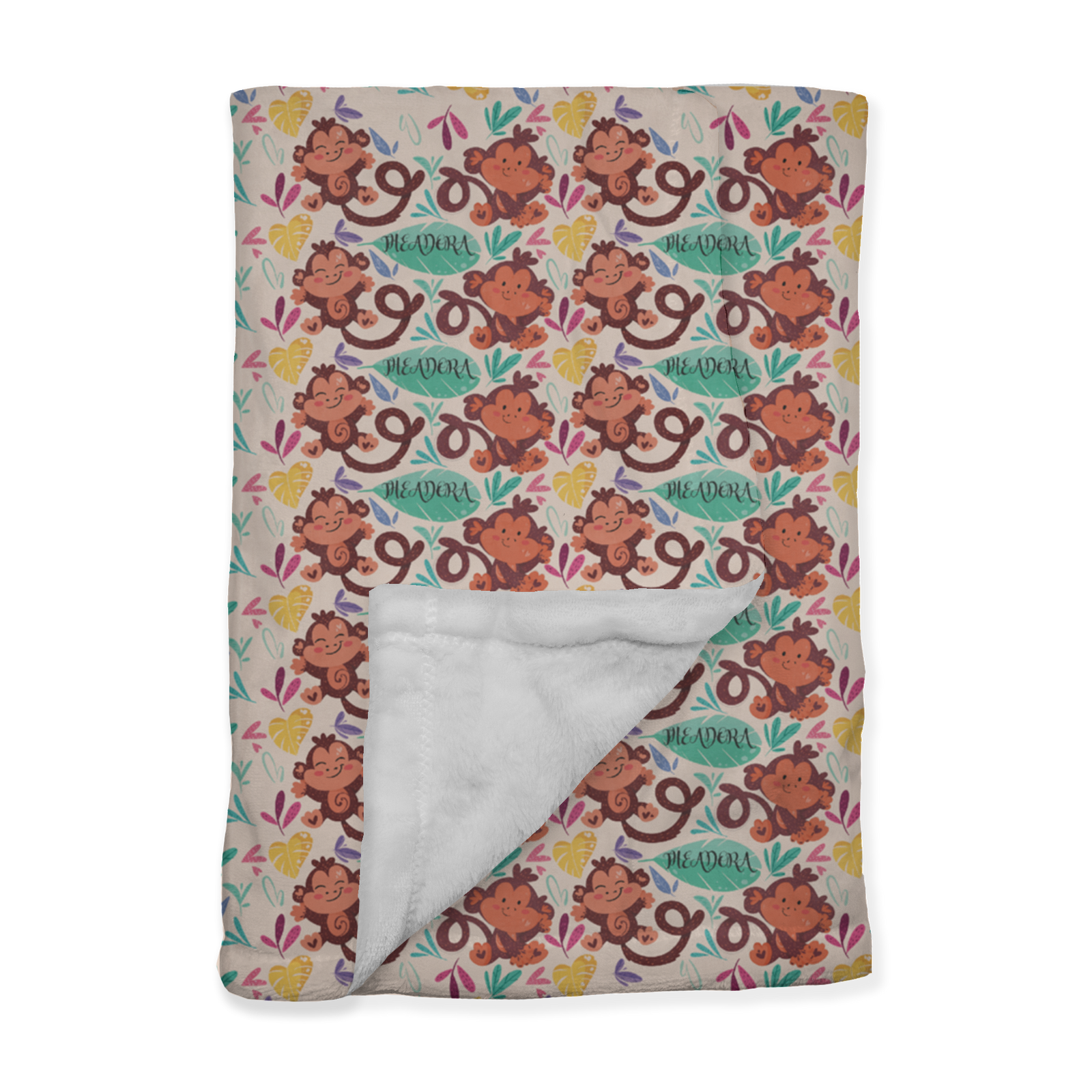 PERSONALIZED CUTE MONKEY MINKY BLANKET AND NFT