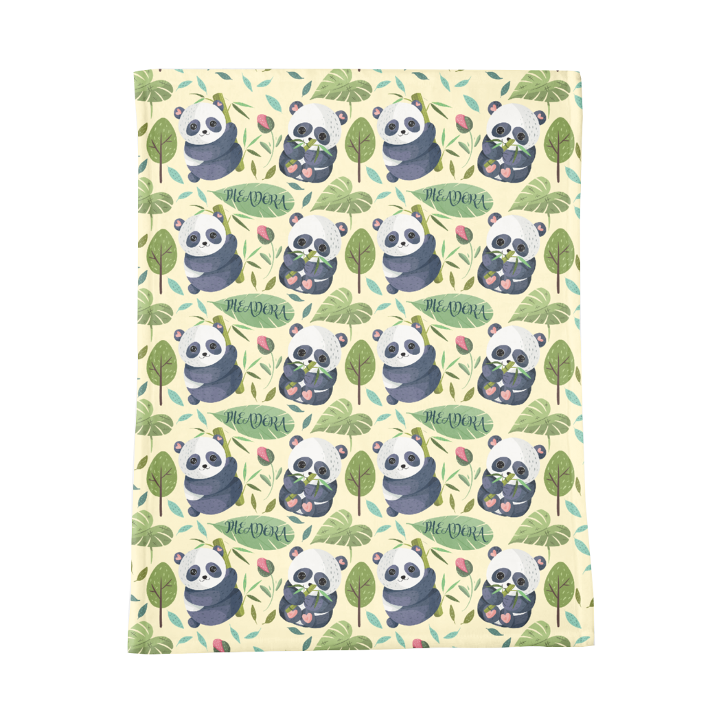 PERSONALIZED CUTE PANDA MINKY BLANKET