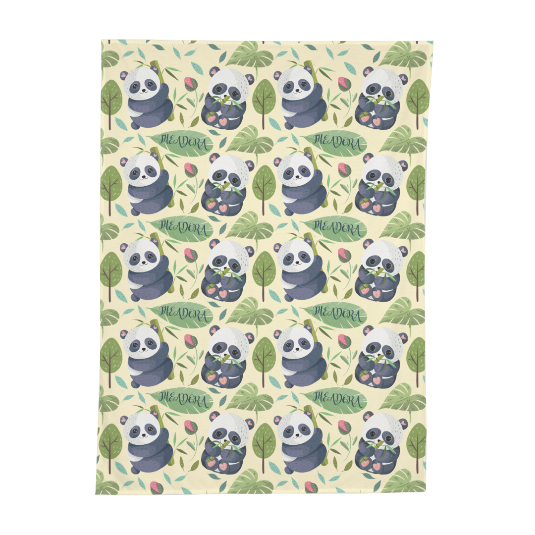 PERSONALIZED CUTE PANDA SWADDLE BLANKET