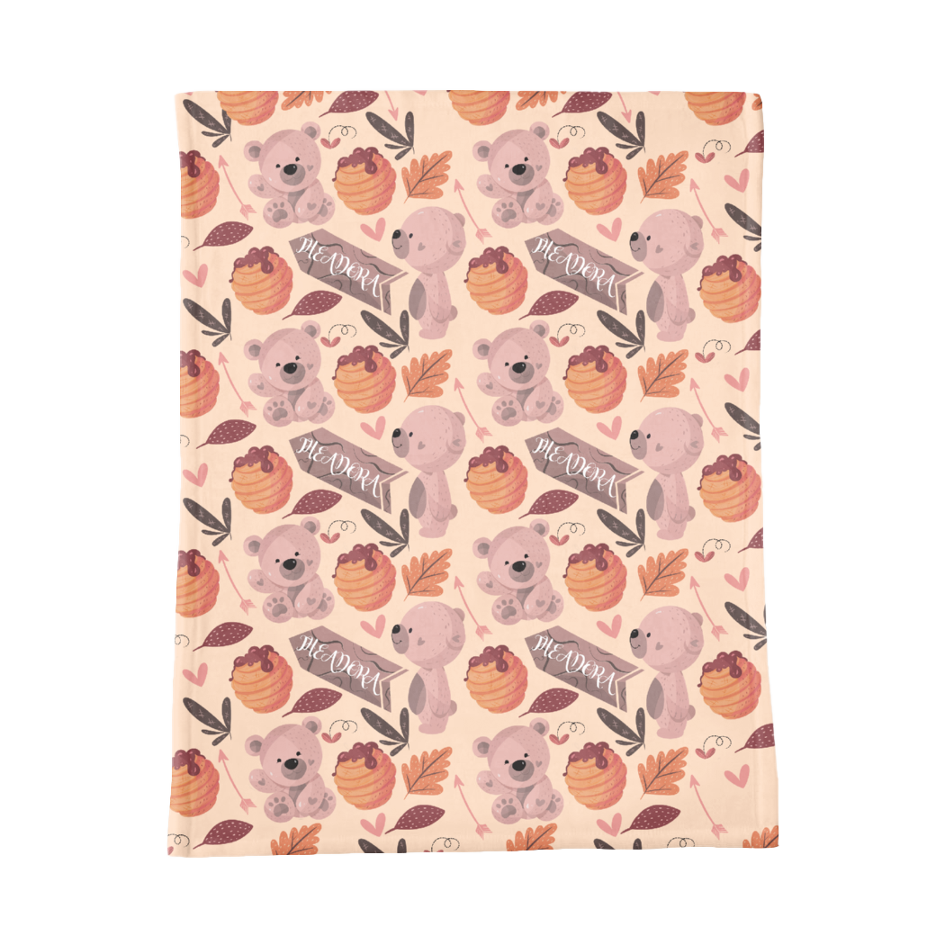 PERSONALIZED CUTE BEAR MINKY BLANKET