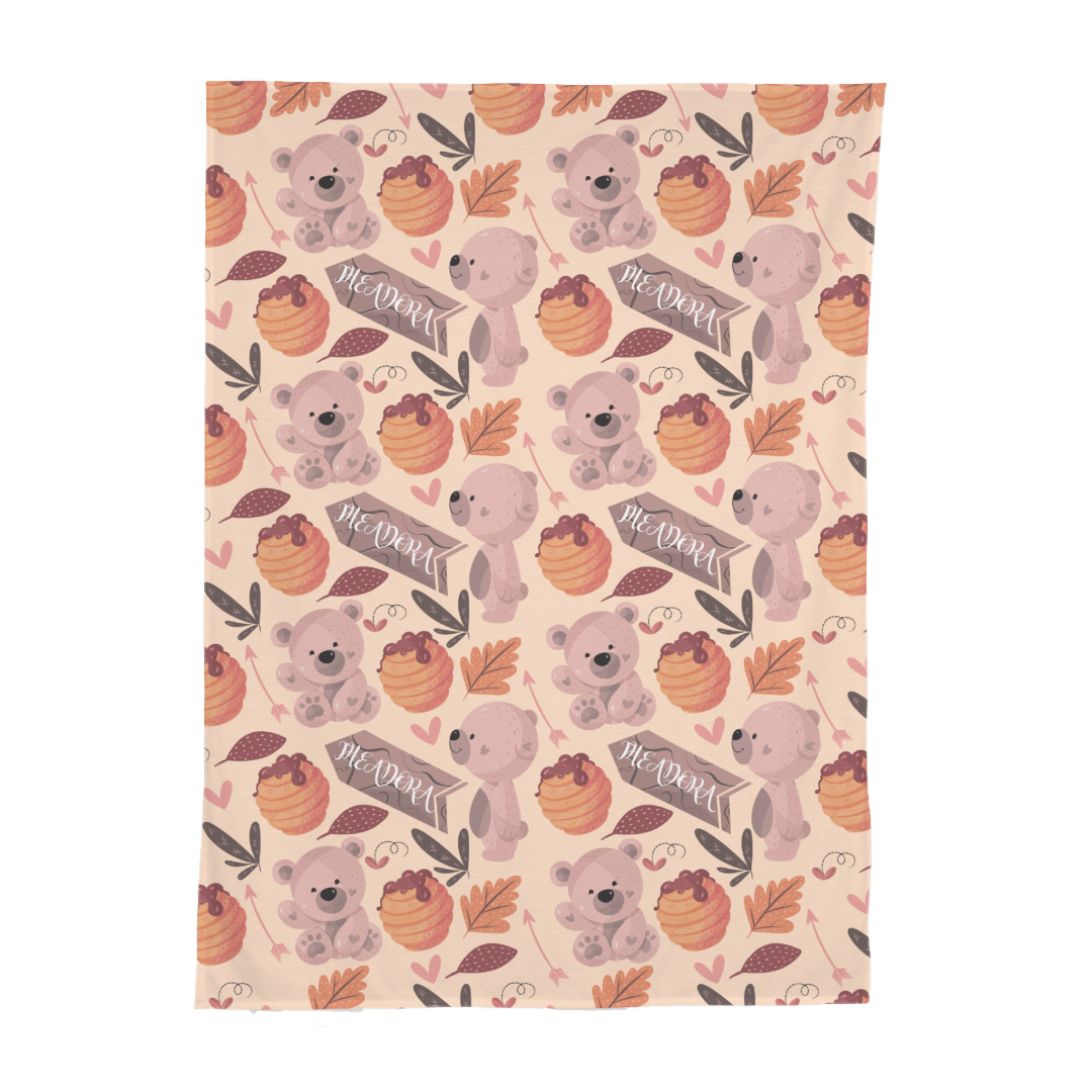 PERSONALIZED CUTE BEAR SWADDLE BLANKET