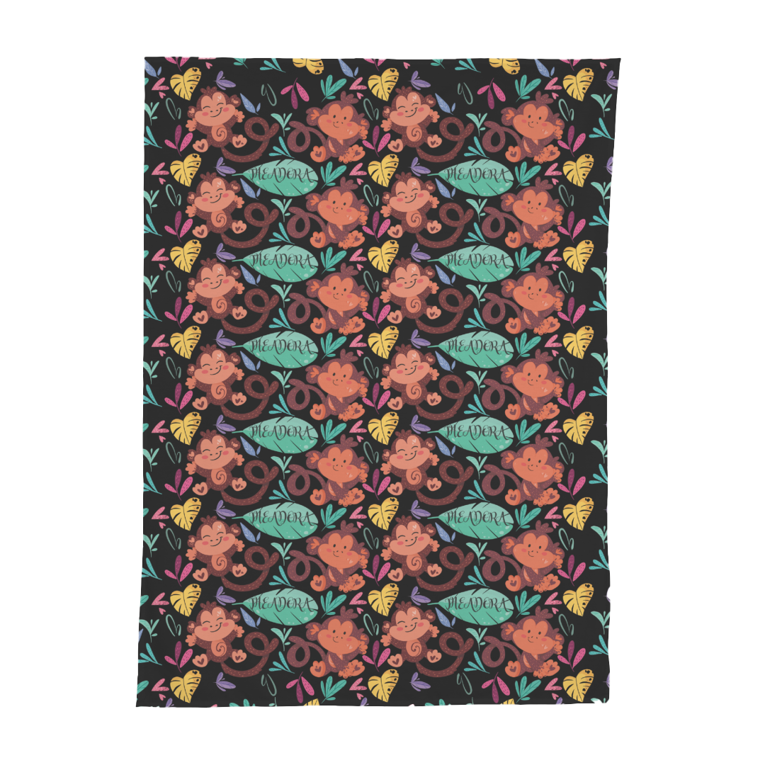 PERSONALIZED CUTE MONKEY SWADDLE BLANKET