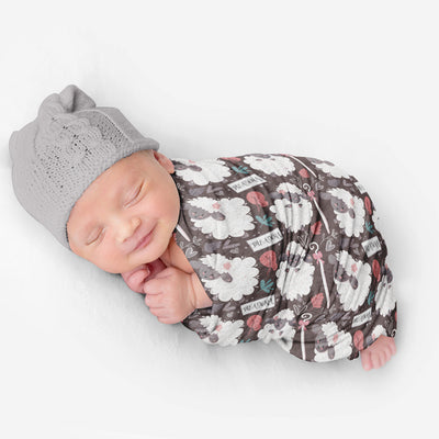 PERSONALIZED CUTE SHEEP SWADDLE BLANKET