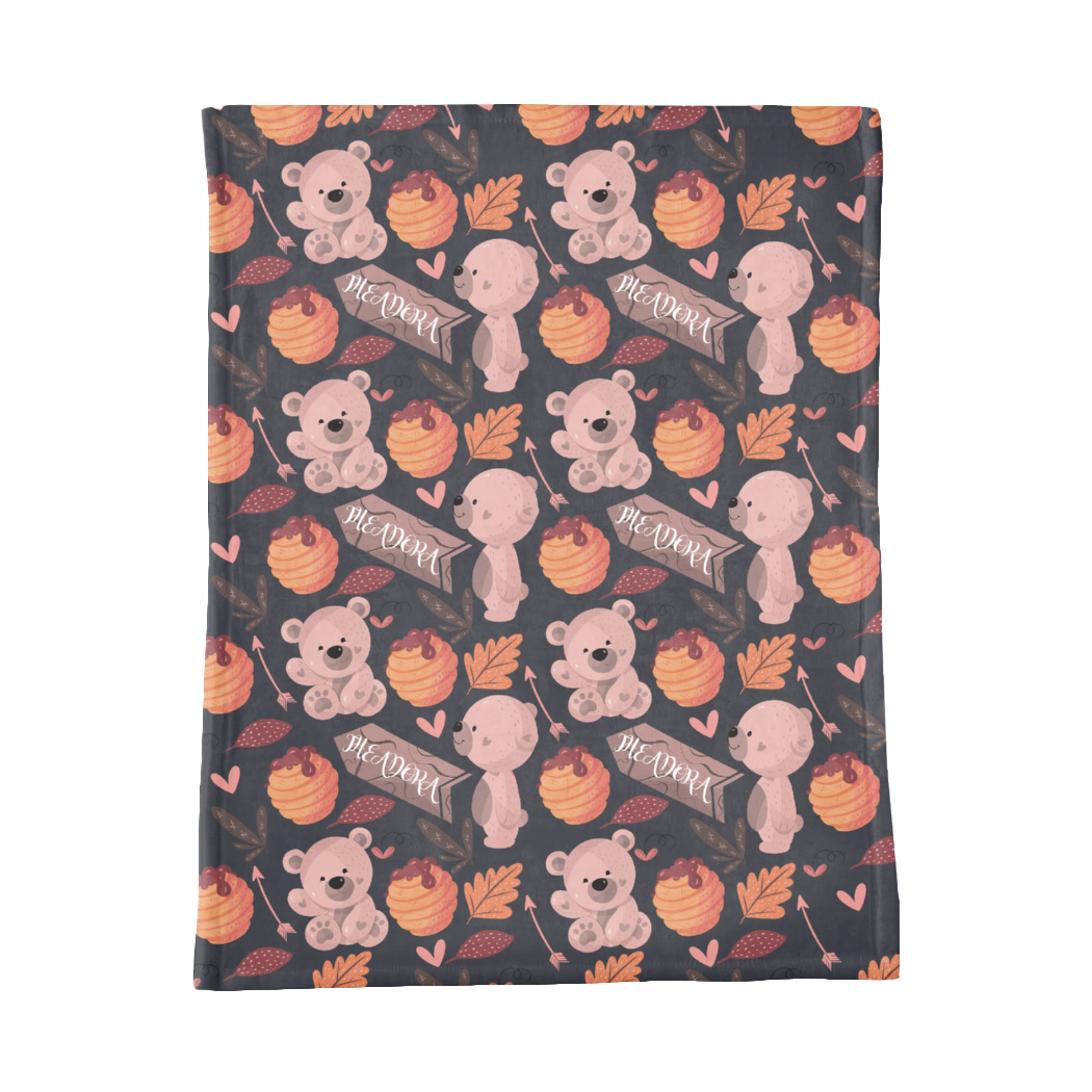 PERSONALIZED CUTE BEAR MINKY BLANKET