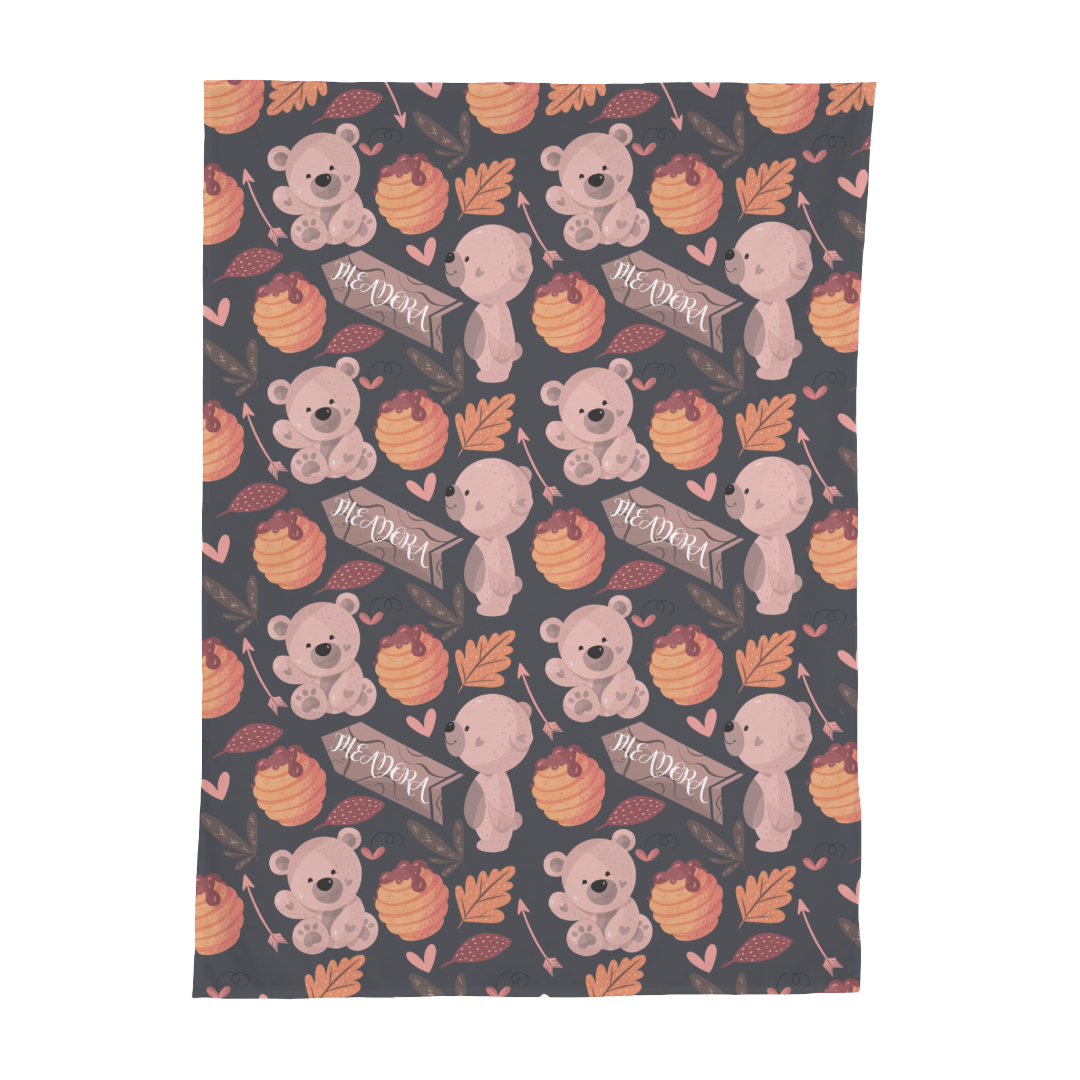 PERSONALIZED CUTE BEAR SWADDLE BLANKET