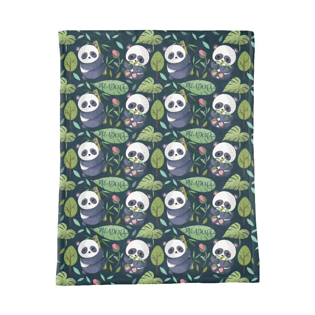 PERSONALIZED CUTE PANDA MINKY BLANKET