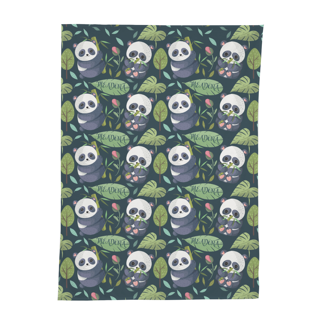 PERSONALIZED CUTE PANDA SWADDLE BLANKET