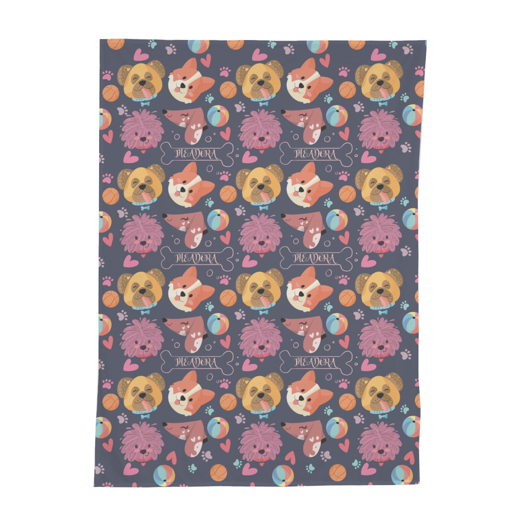PERSONALIZED CUTE PUPPY SWADDLE BLANKET