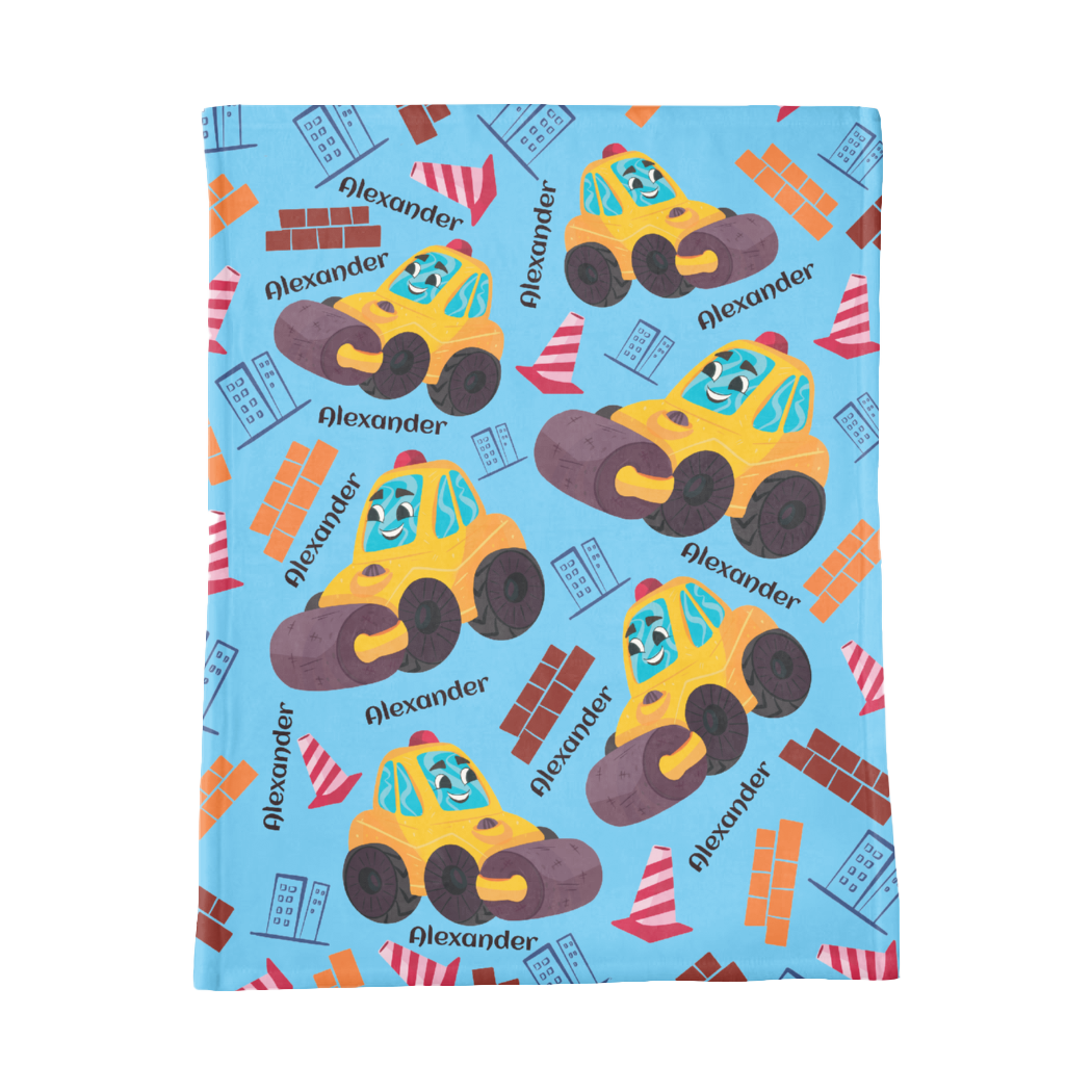PERSONALIZED CUTE STEAMROLLER MINKY BLANKET
