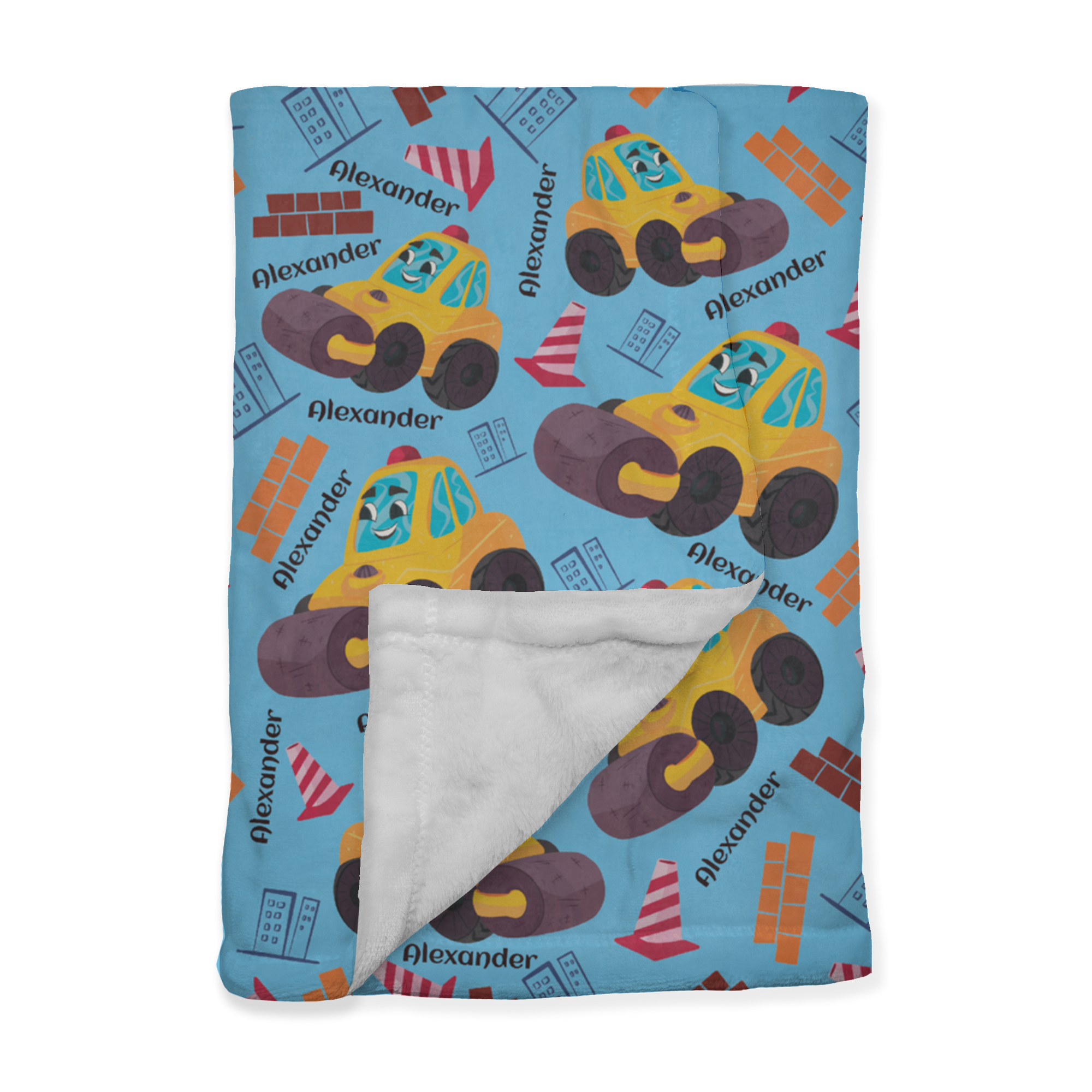 PERSONALIZED CUTE STEAMROLLER MINKY BLANKET