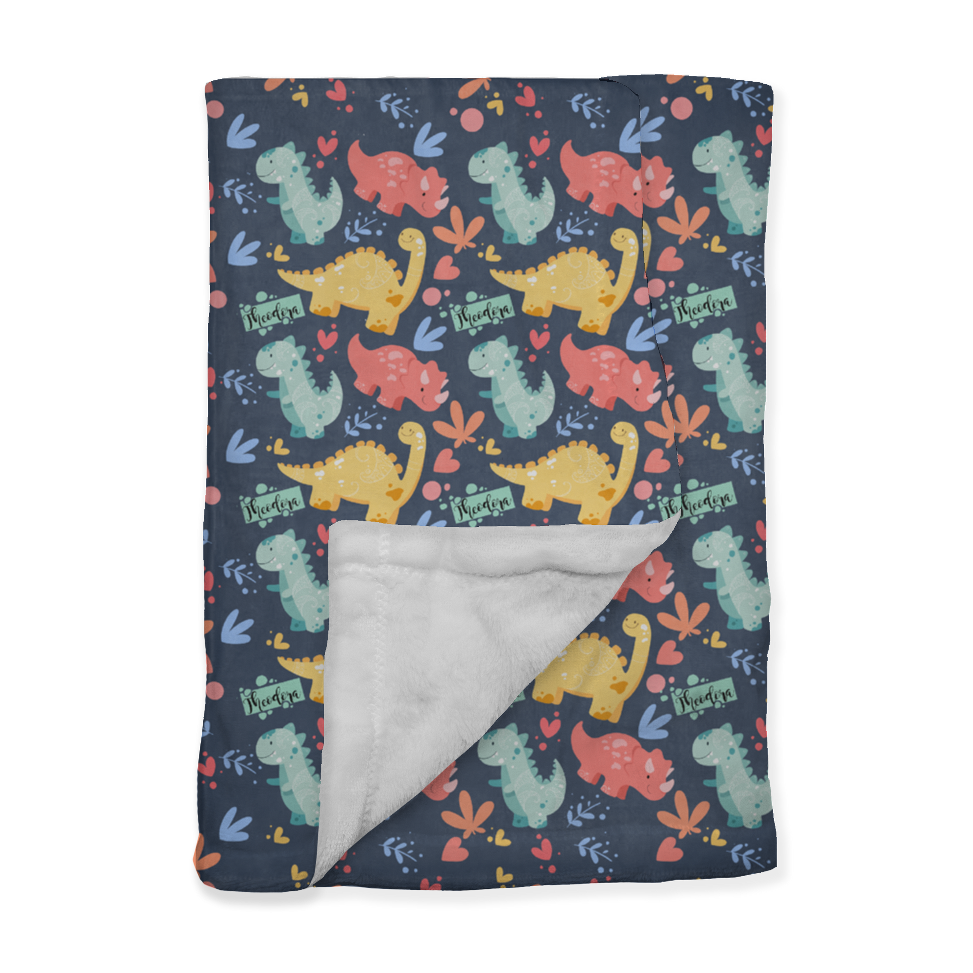 PERSONALIZED CUTE DINOSAUR MINKY BLANKET
