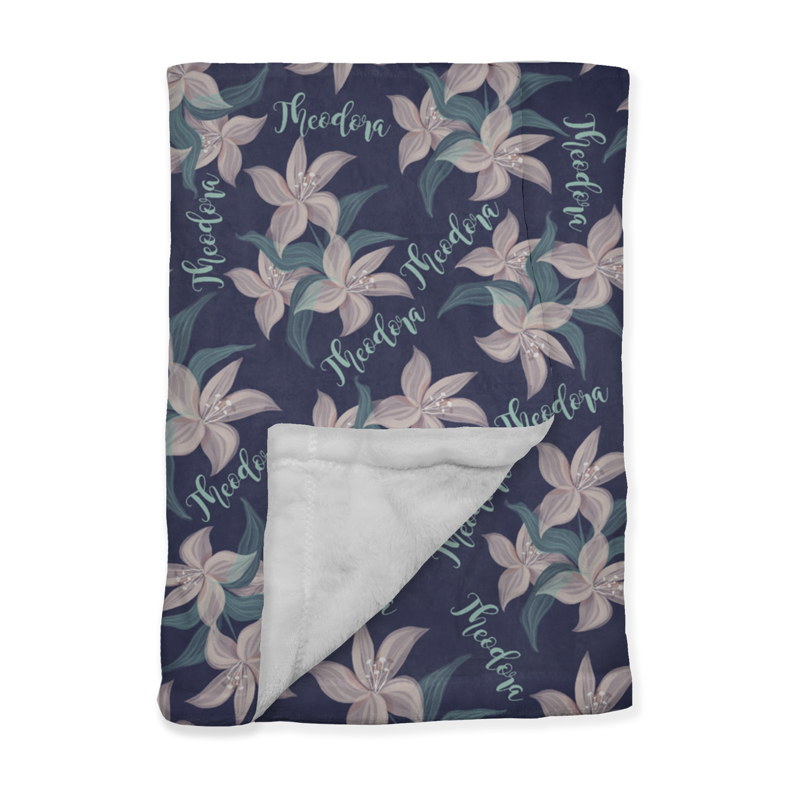 PERSONALIZED CUTE LILIES MINKY BLANKET