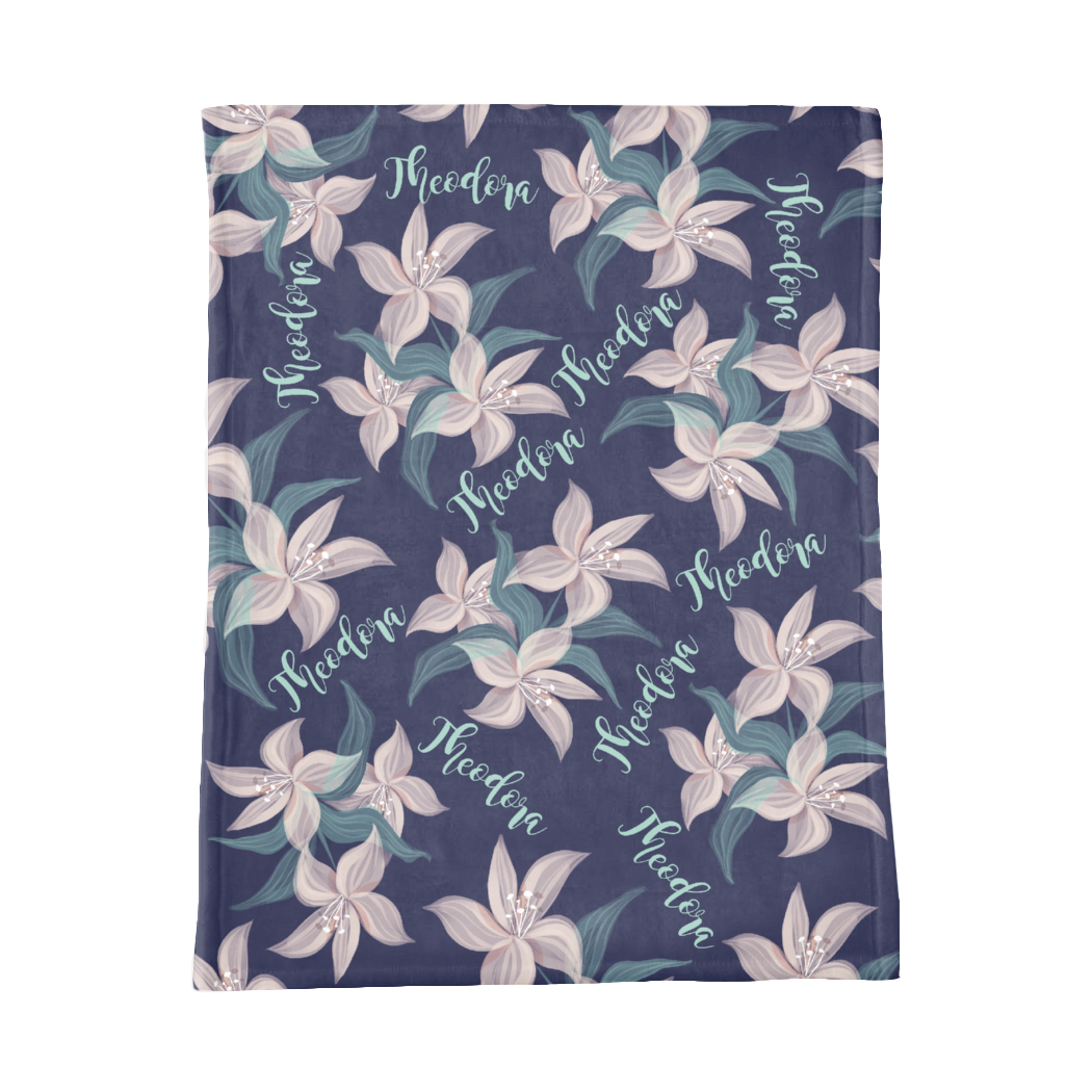 PERSONALIZED CUTE LILIES MINKY BLANKET