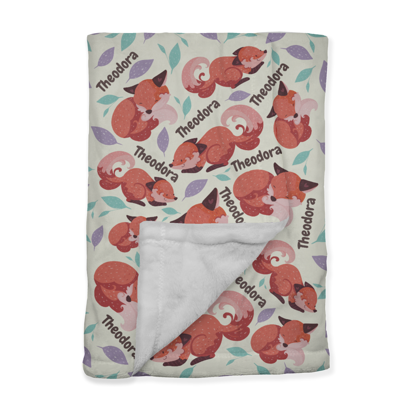 PERSONALIZED CUTE FOX MINKY BLANKET