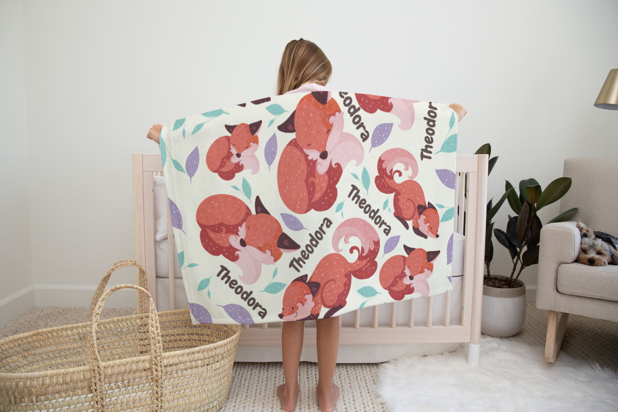 PERSONALIZED CUTE FOX MINKY BLANKET