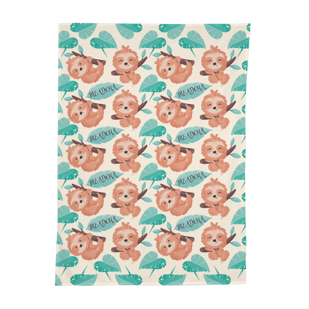 PERSONALIZED CUTE SLOTH SWADDLE BLANKET