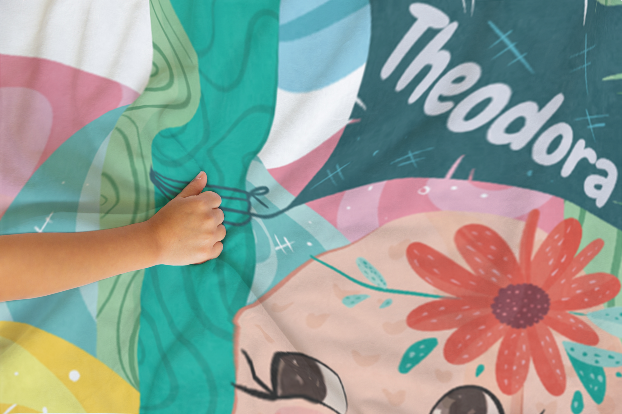 PERSONALIZED CUTE EASTER BUNNY MINKY BLANKET