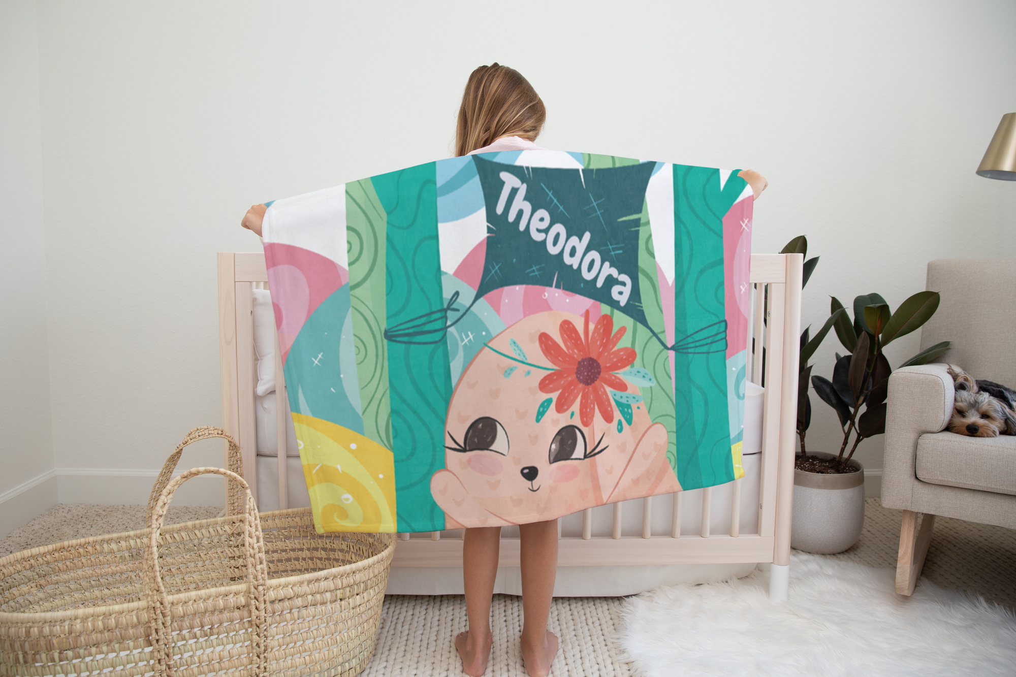PERSONALIZED CUTE EASTER BUNNY MINKY BLANKET