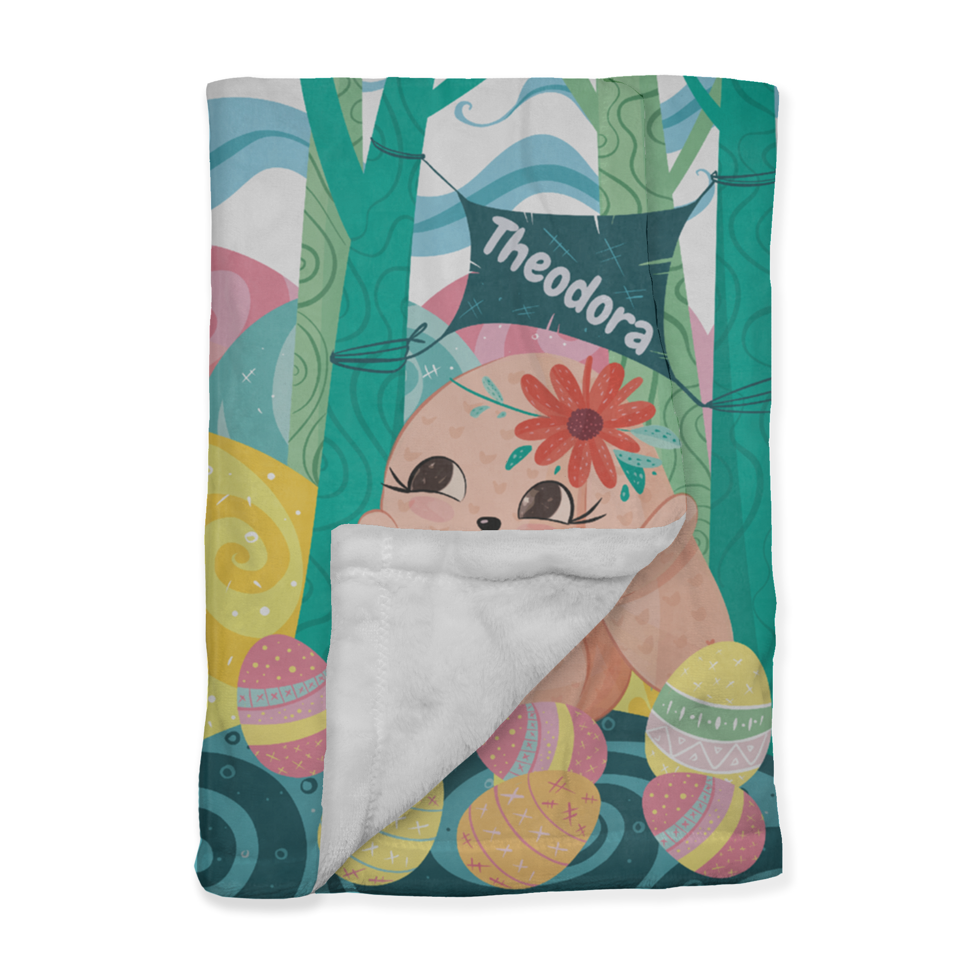 PERSONALIZED CUTE EASTER BUNNY MINKY BLANKET