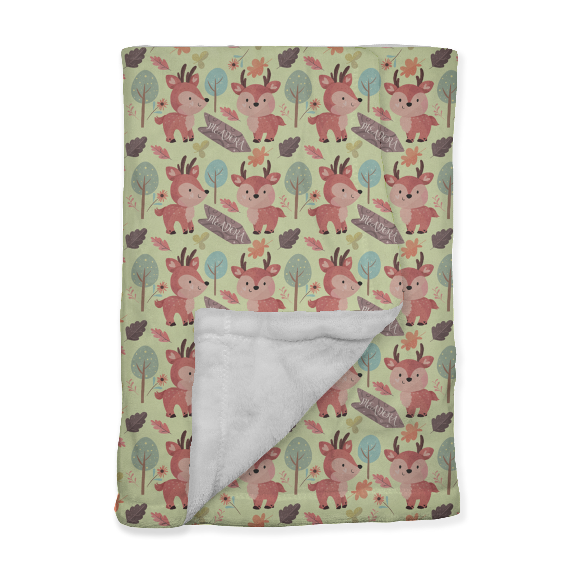 PERSONALIZED CUTE DEER MINKY BLANKET