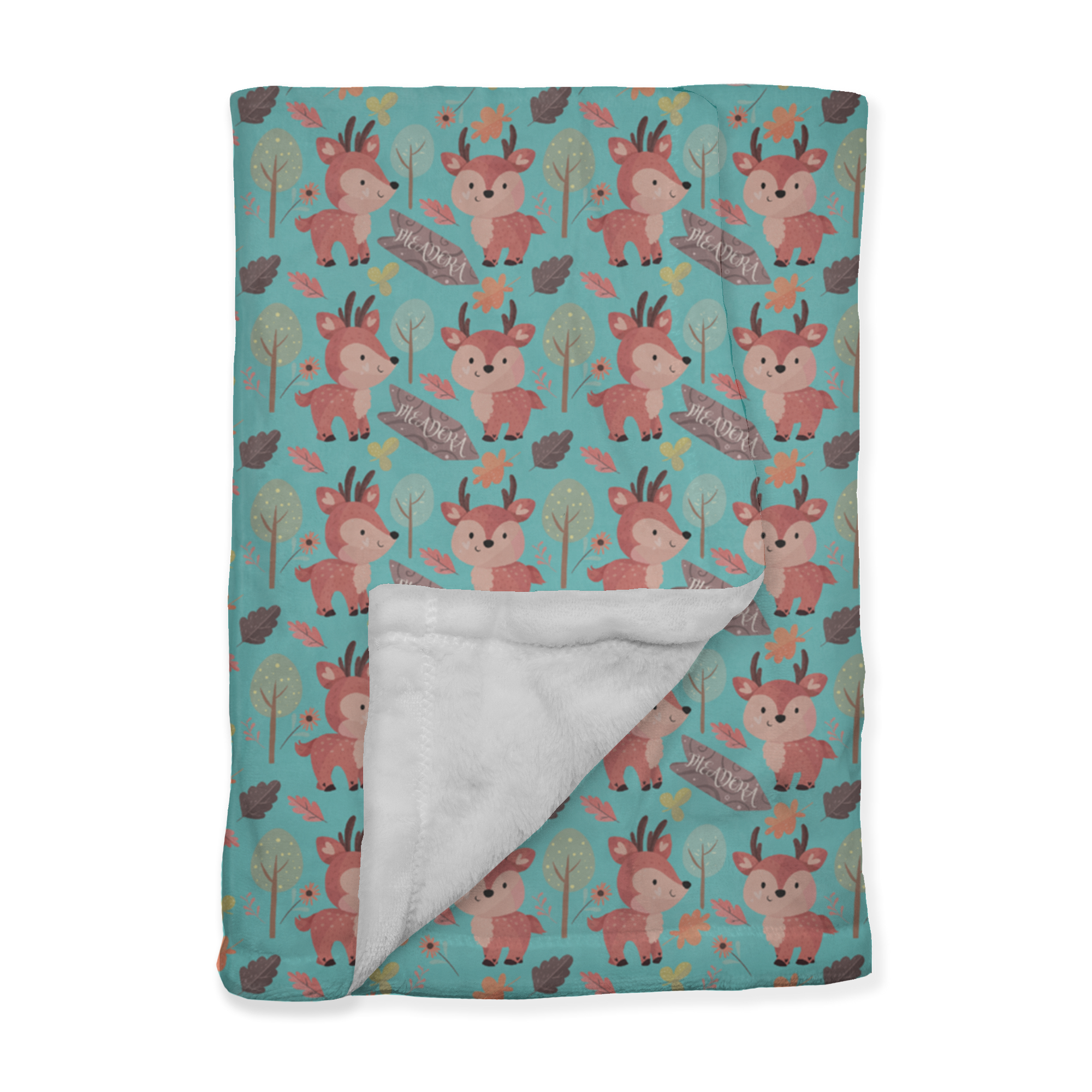PERSONALIZED CUTE DEER MINKY BLANKET