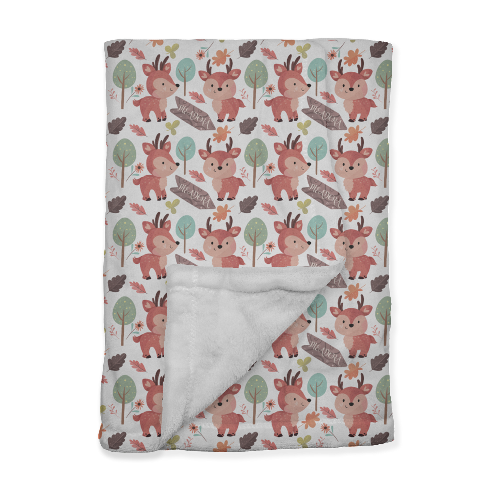 PERSONALIZED CUTE DEER MINKY BLANKET