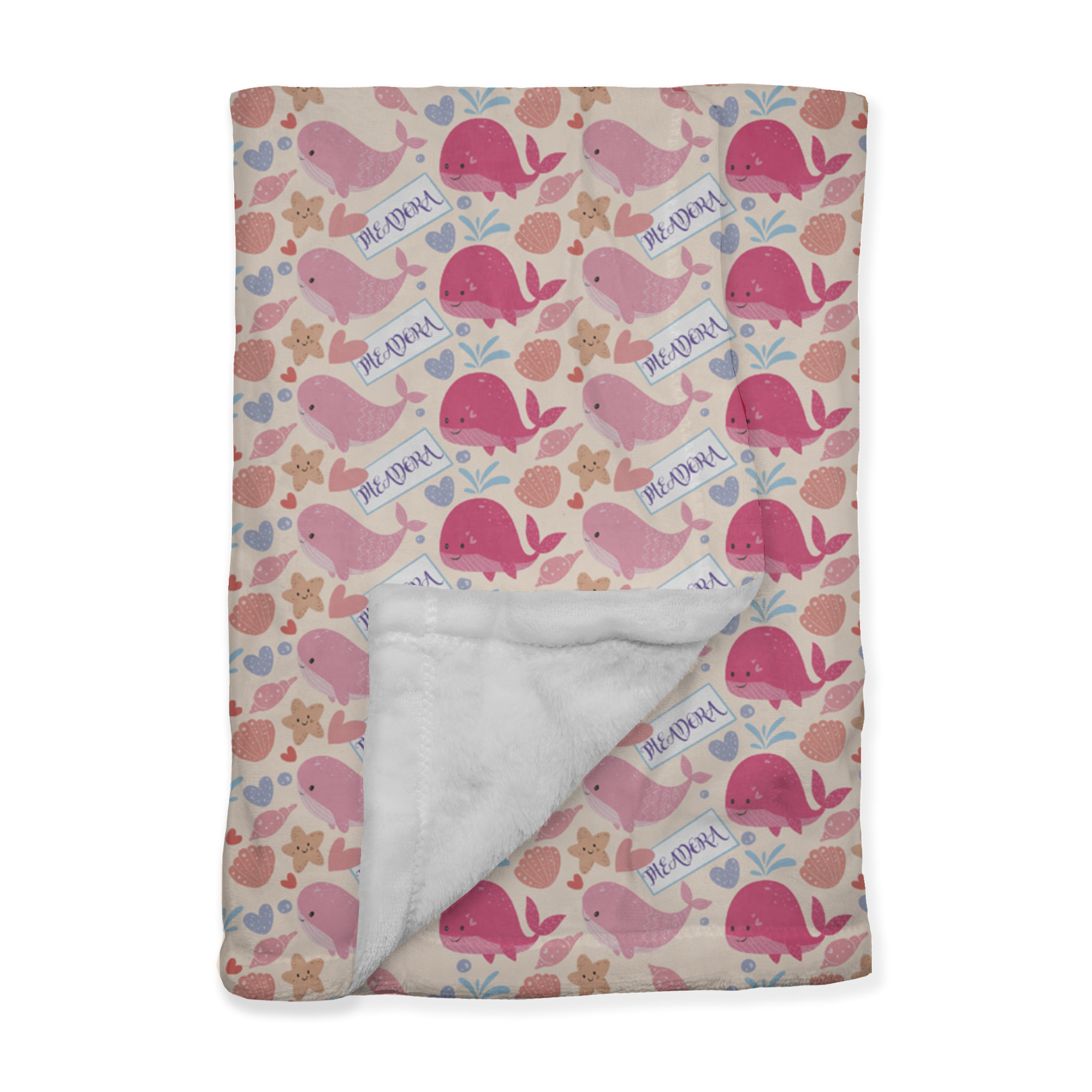 PERSONALIZED CUTE WHALE MINKY BLANKET