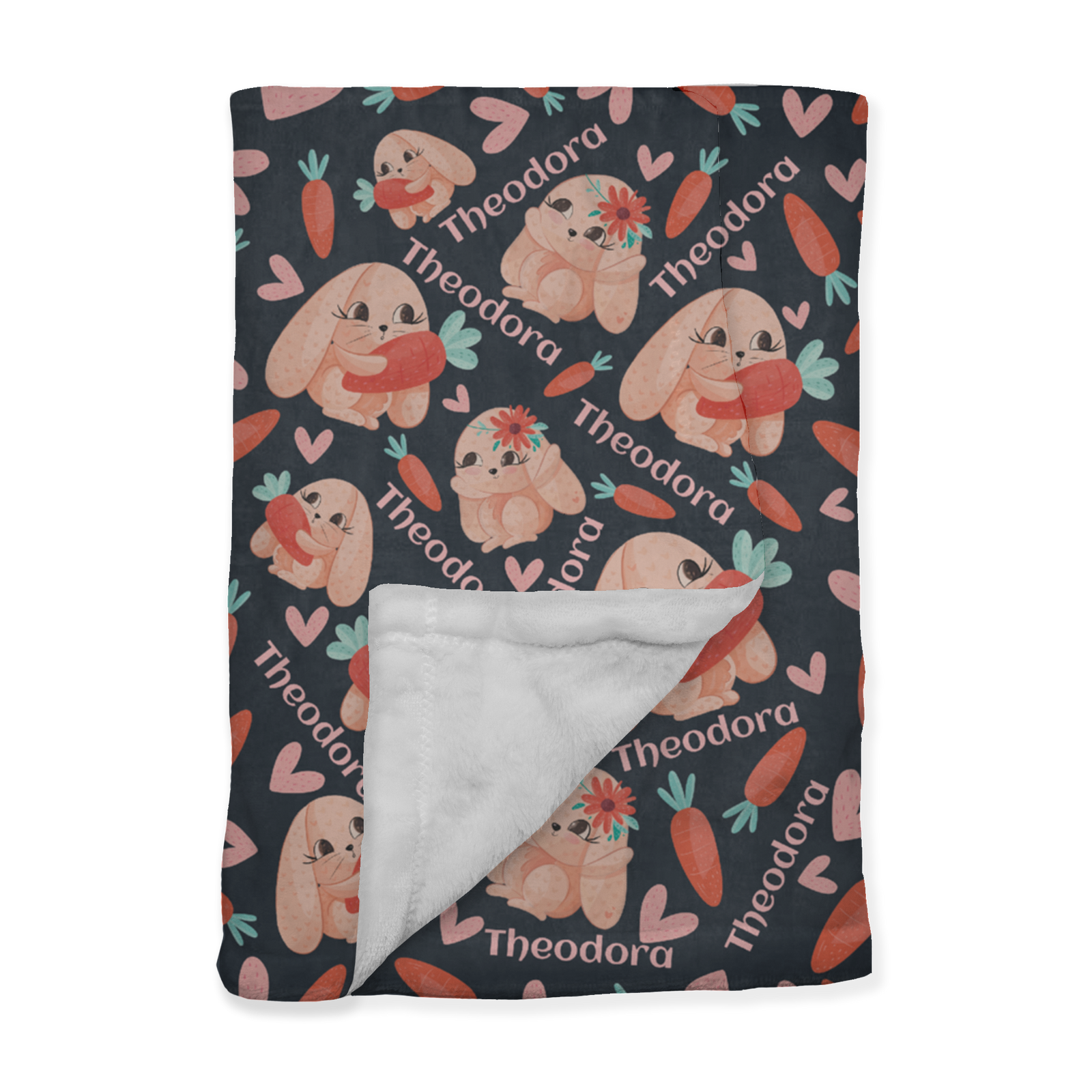 PERSONALIZED CUTE BUNNY MINKY BLANKET
