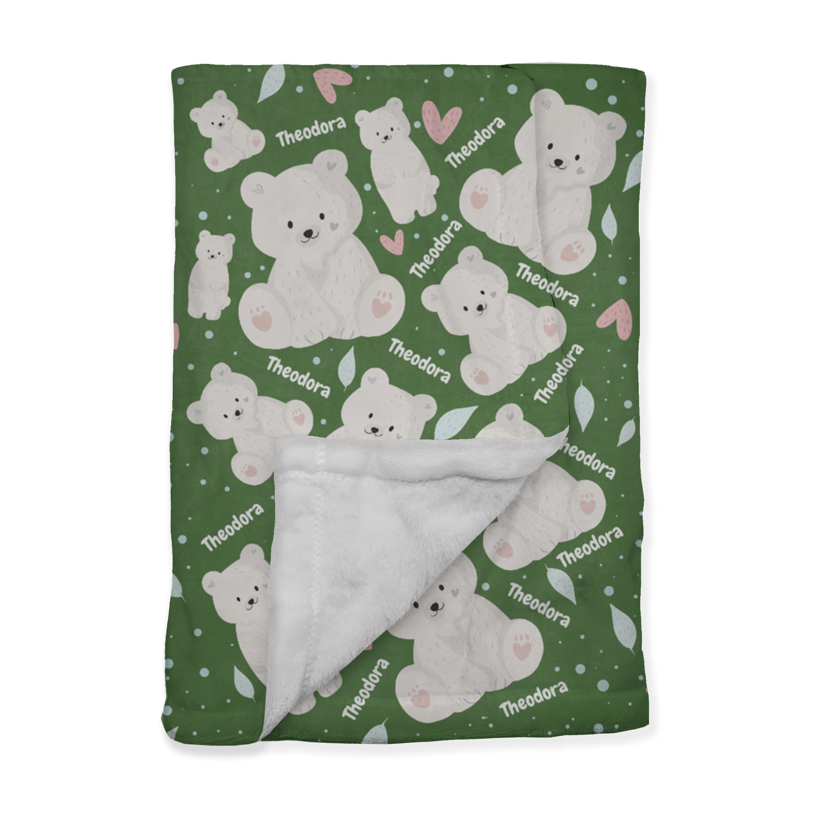 PERSONALIZED CUTE POLAR BEAR MINKY BLANKET