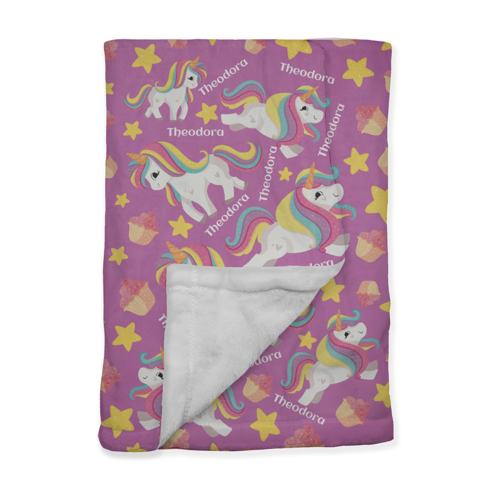 PERSONALIZED CUTE UNICORN MINKY BLANKET