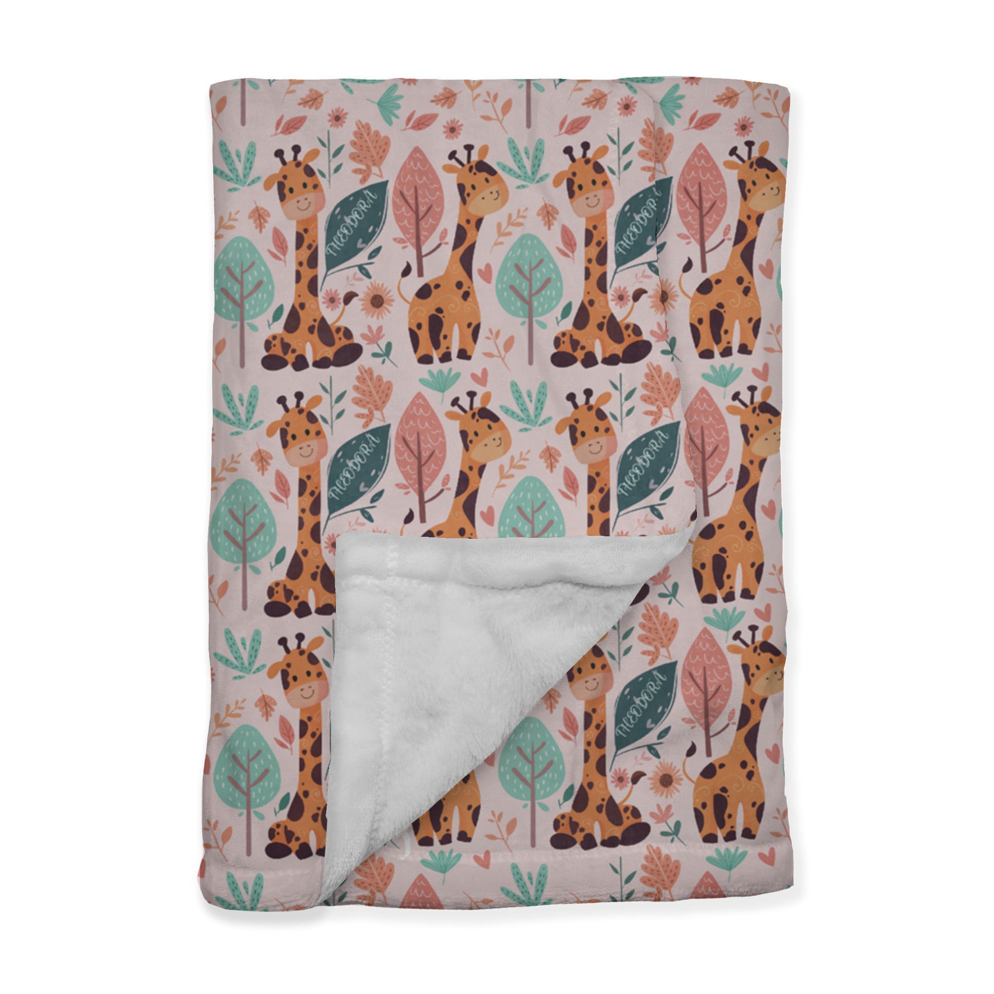 PERSONALIZED CUTE GIRAFFE MINKY BLANKET