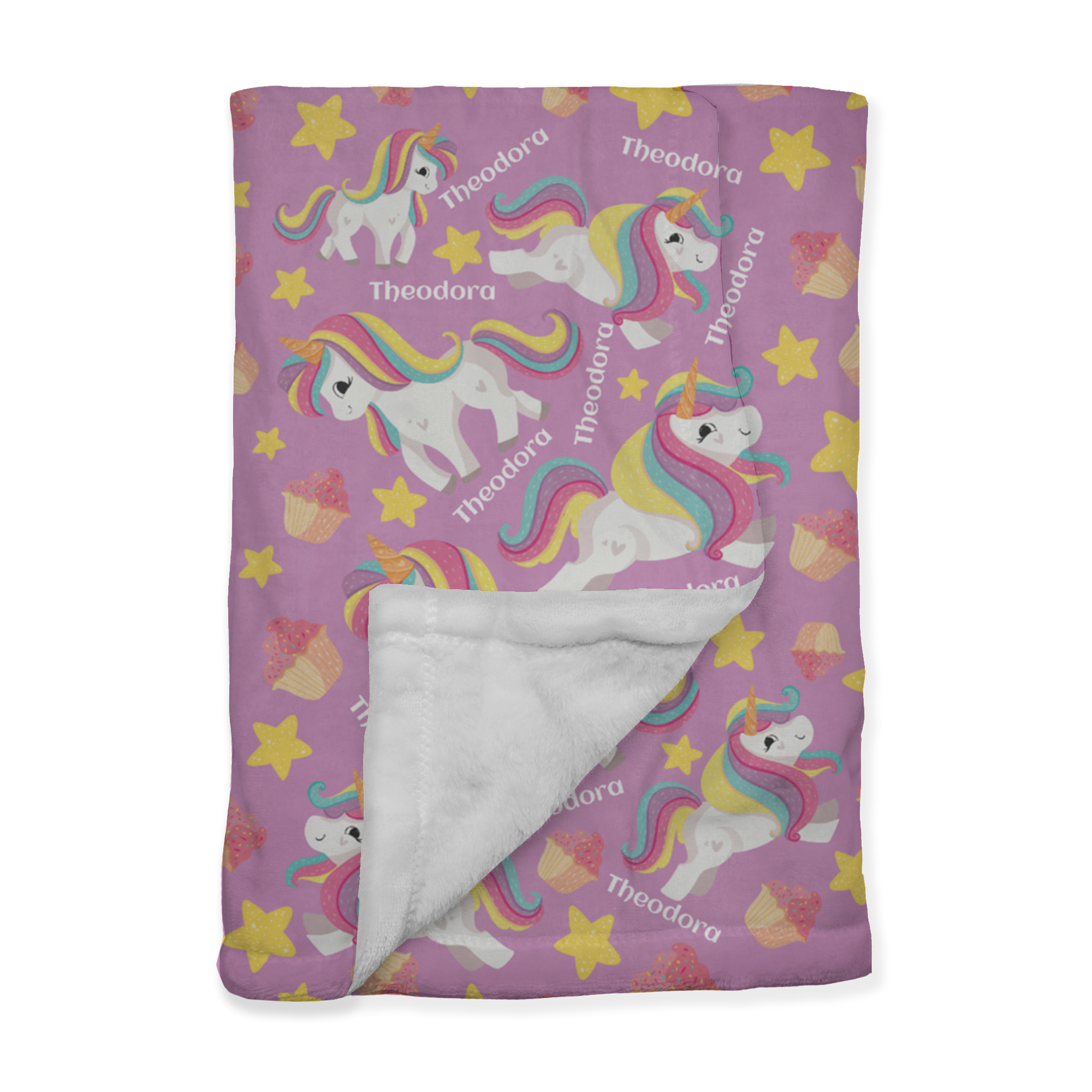 PERSONALIZED CUTE UNICORN MINKY BLANKET