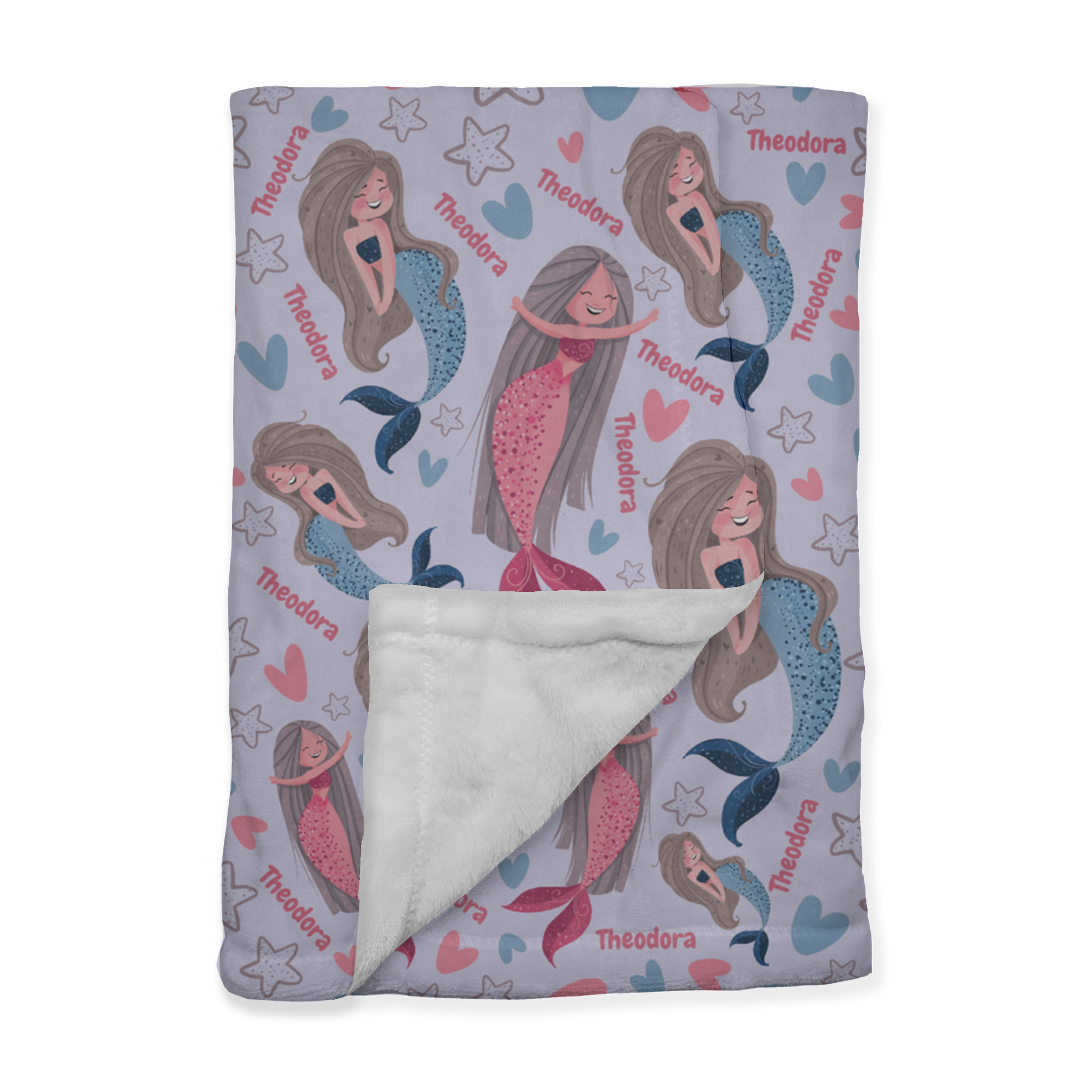 PERSONALIZED CUTE MERMAID MINKY BLANKET