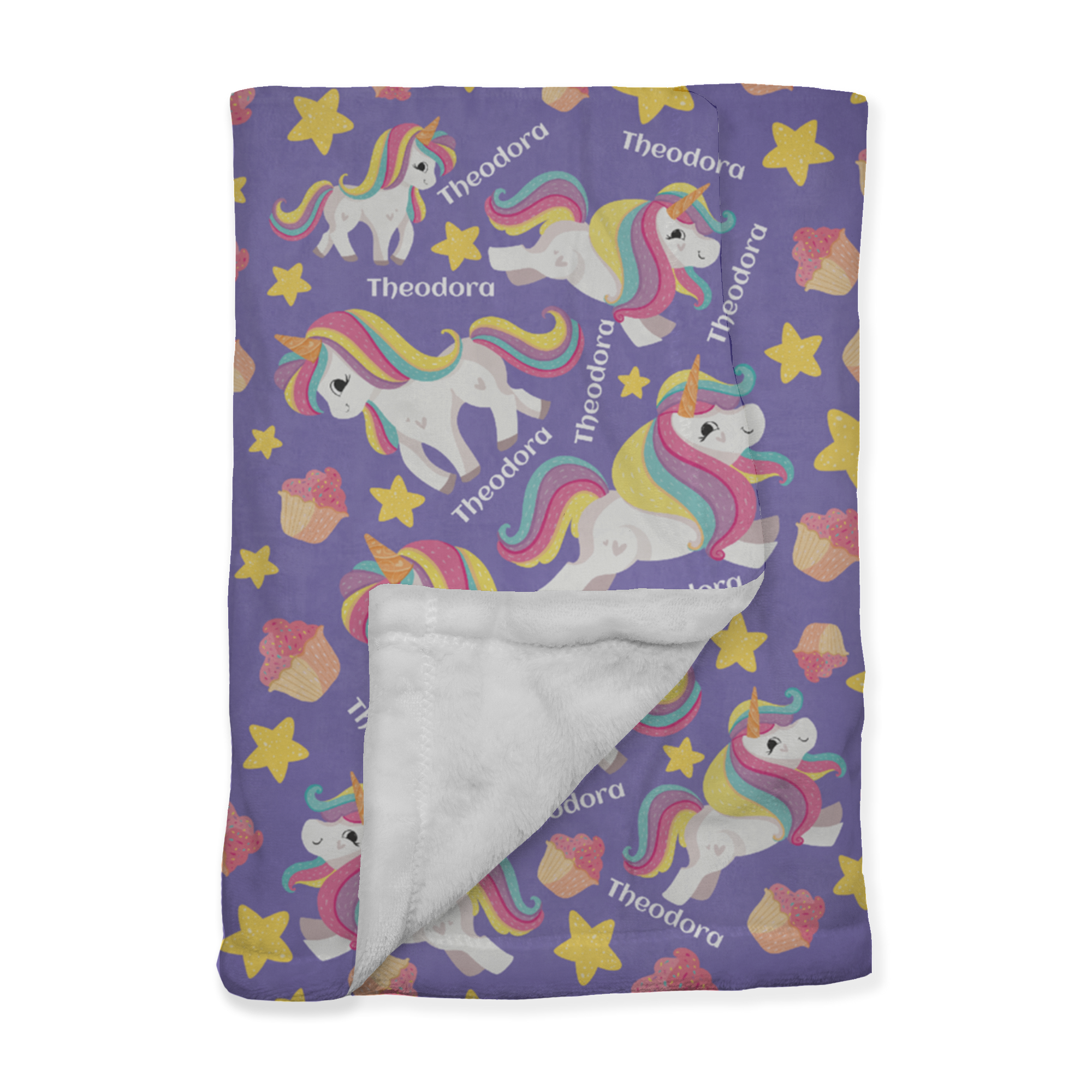 PERSONALIZED CUTE UNICORN MINKY BLANKET