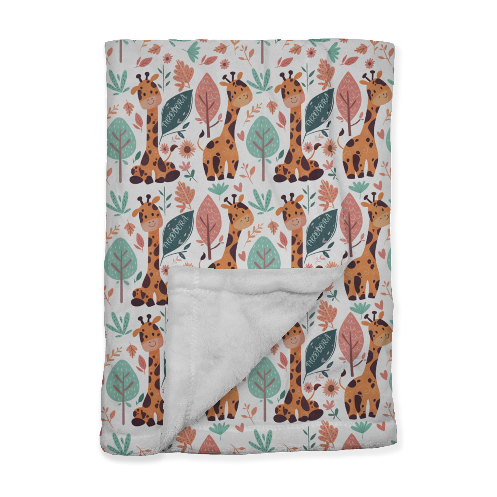 PERSONALIZED CUTE GIRAFFE MINKY BLANKET