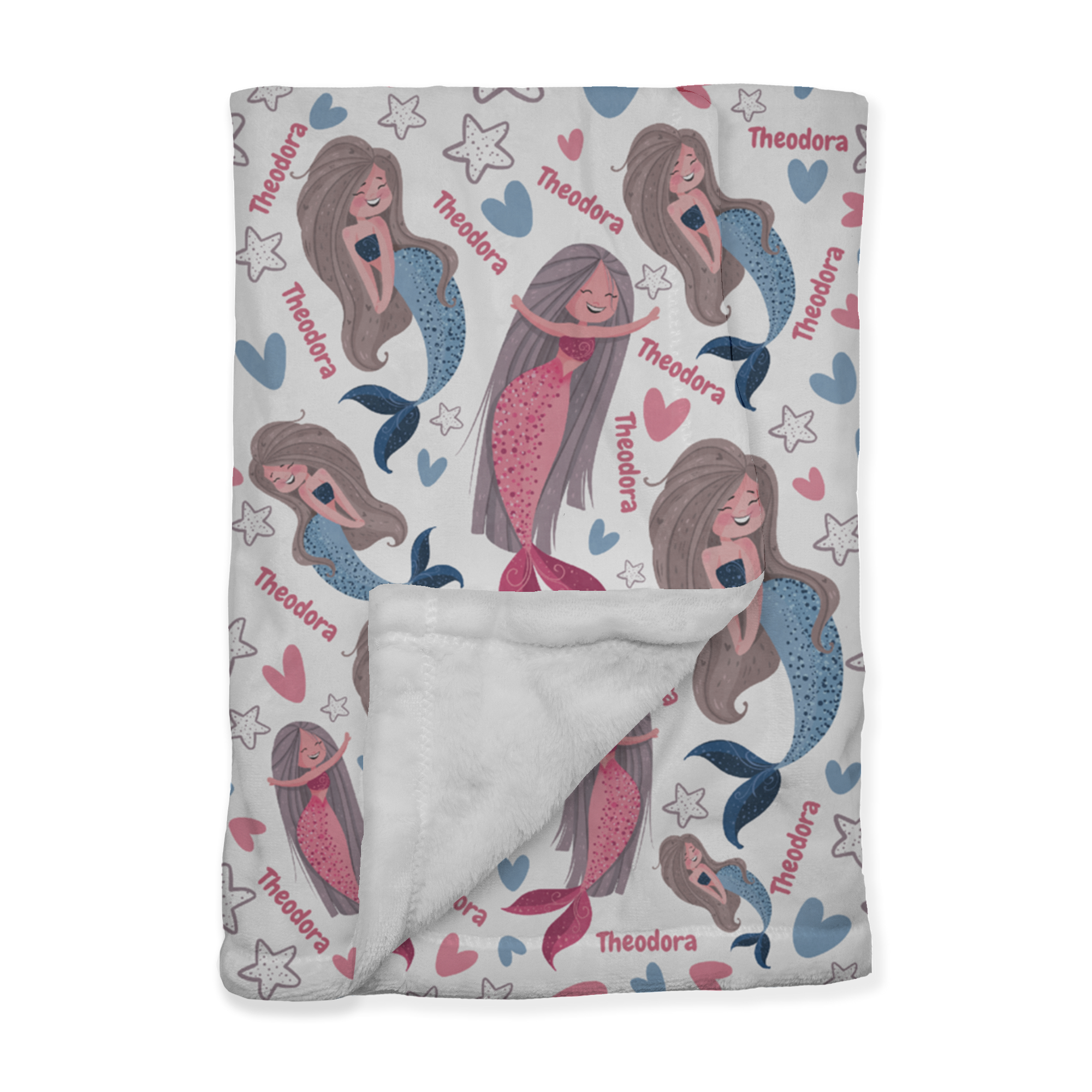 PERSONALIZED CUTE MERMAID MINKY BLANKET