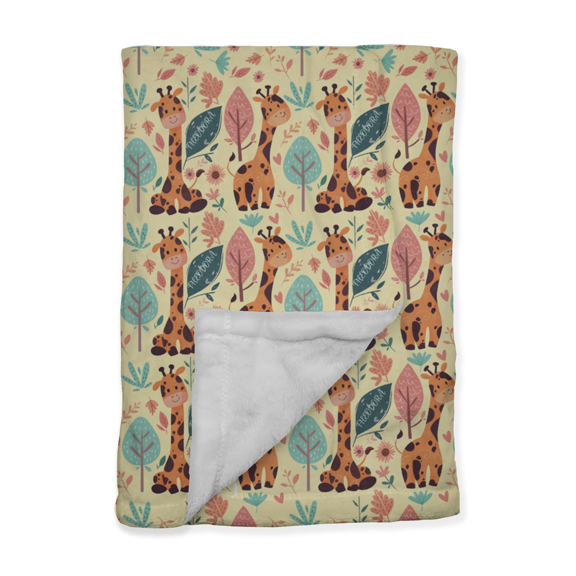 PERSONALIZED CUTE GIRAFFE MINKY BLANKET