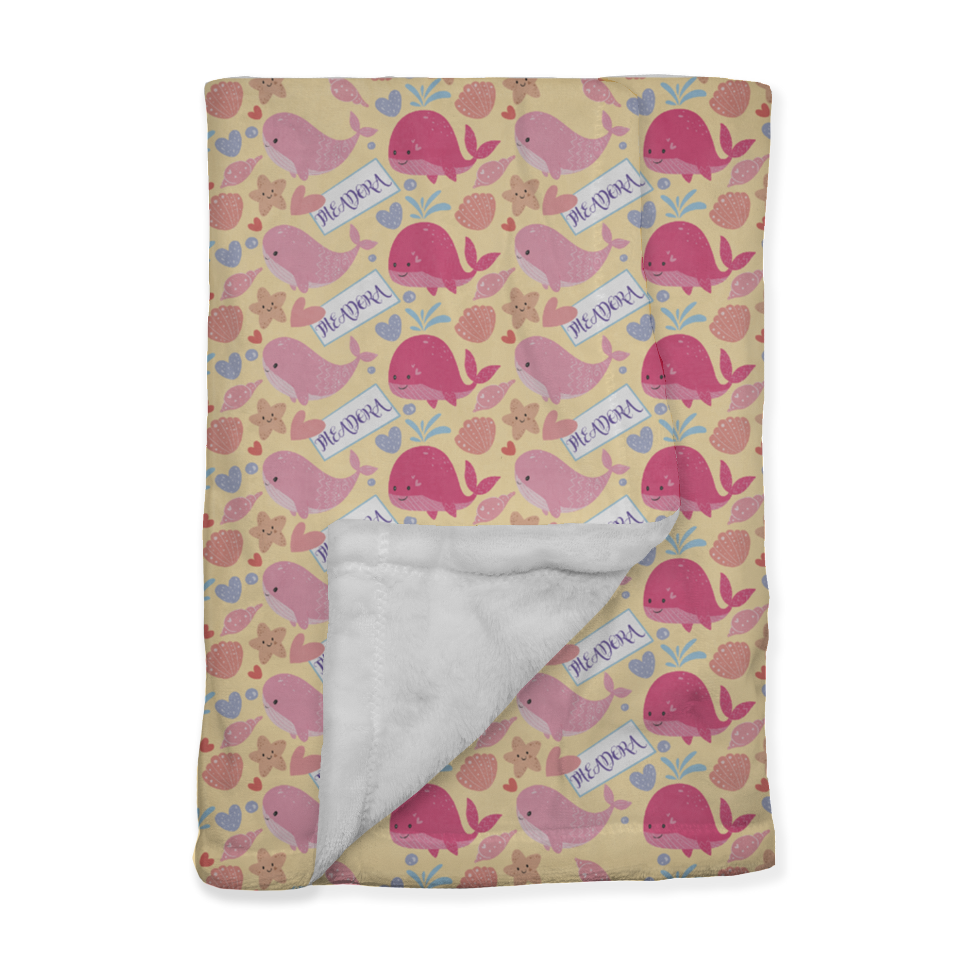 PERSONALIZED CUTE WHALE MINKY BLANKET
