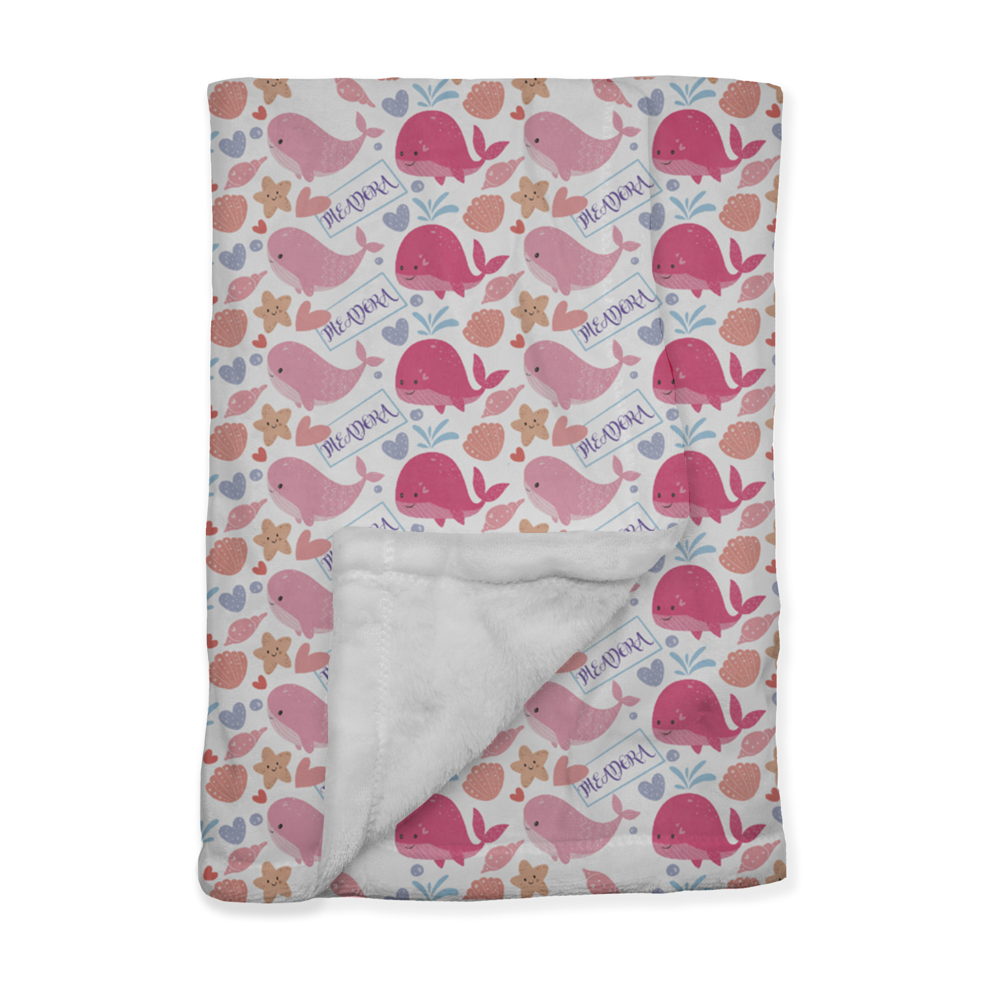 PERSONALIZED CUTE WHALE MINKY BLANKET