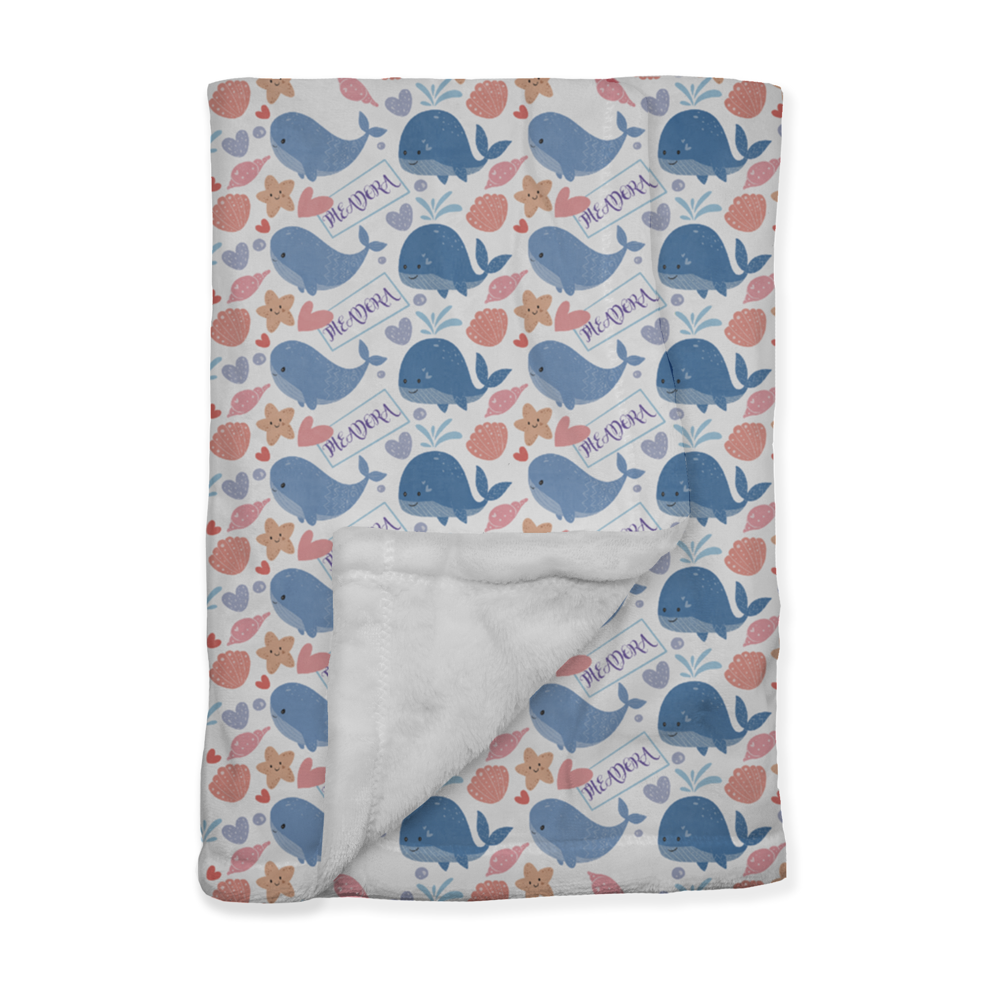 PERSONALIZED CUTE WHALE MINKY BLANKET
