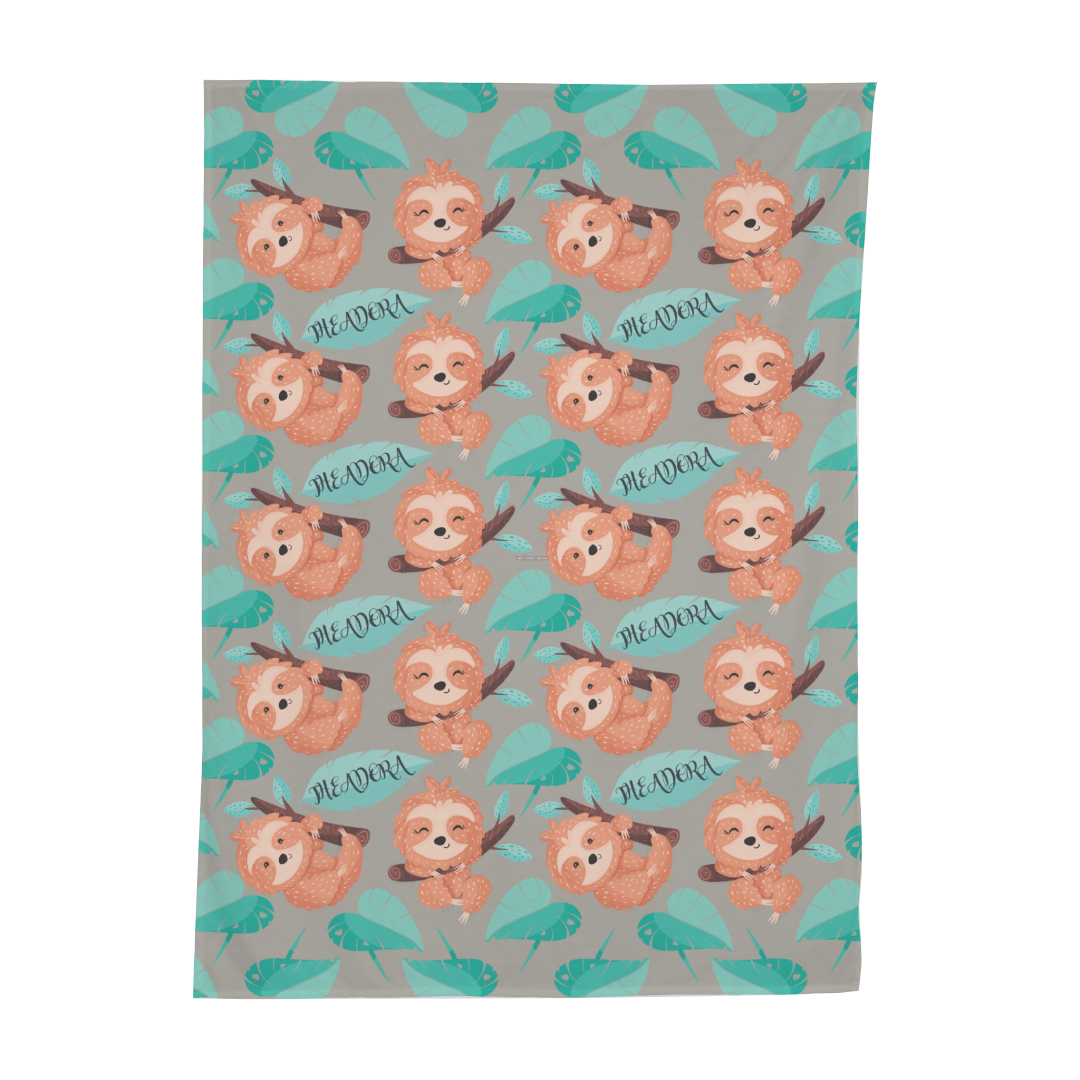 PERSONALIZED CUTE SLOTH SWADDLE BLANKET
