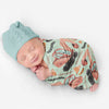 PERSONALIZED CUTE EXCAVATOR SWADDLE BLANKET