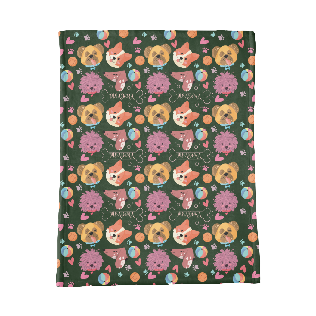 PERSONALIZED CUTE PUPPY MINKY BLANKET