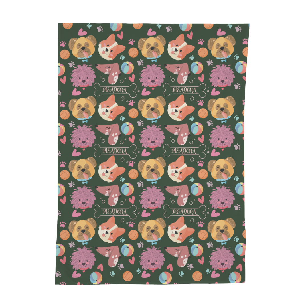 PERSONALIZED CUTE PUPPY SWADDLE BLANKET