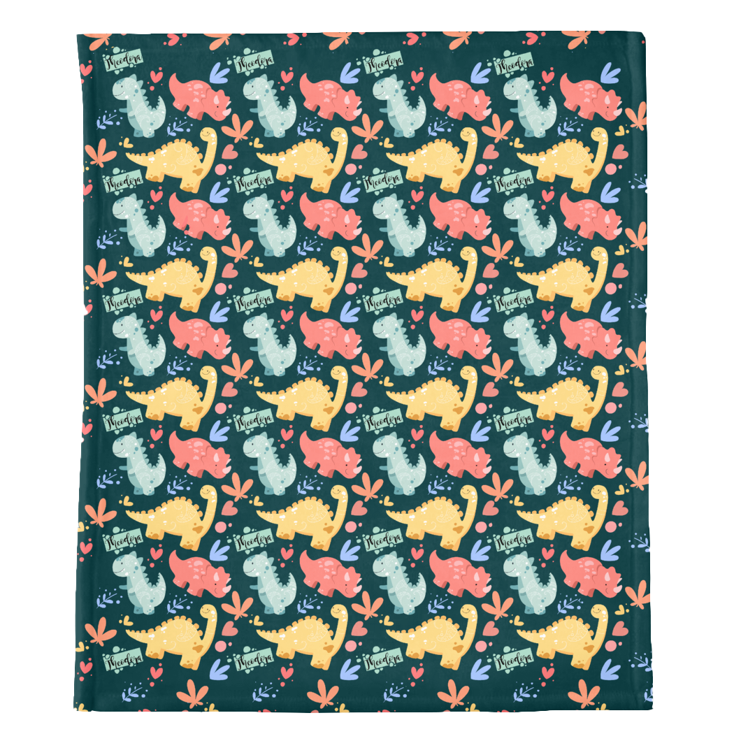 PERSONALIZED CUTE DINOSAUR MINKY BLANKET