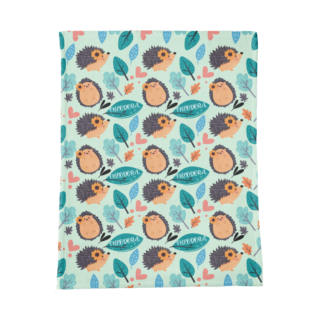 PERSONALIZED CUTE PORCUPINE MINKY BLANKET