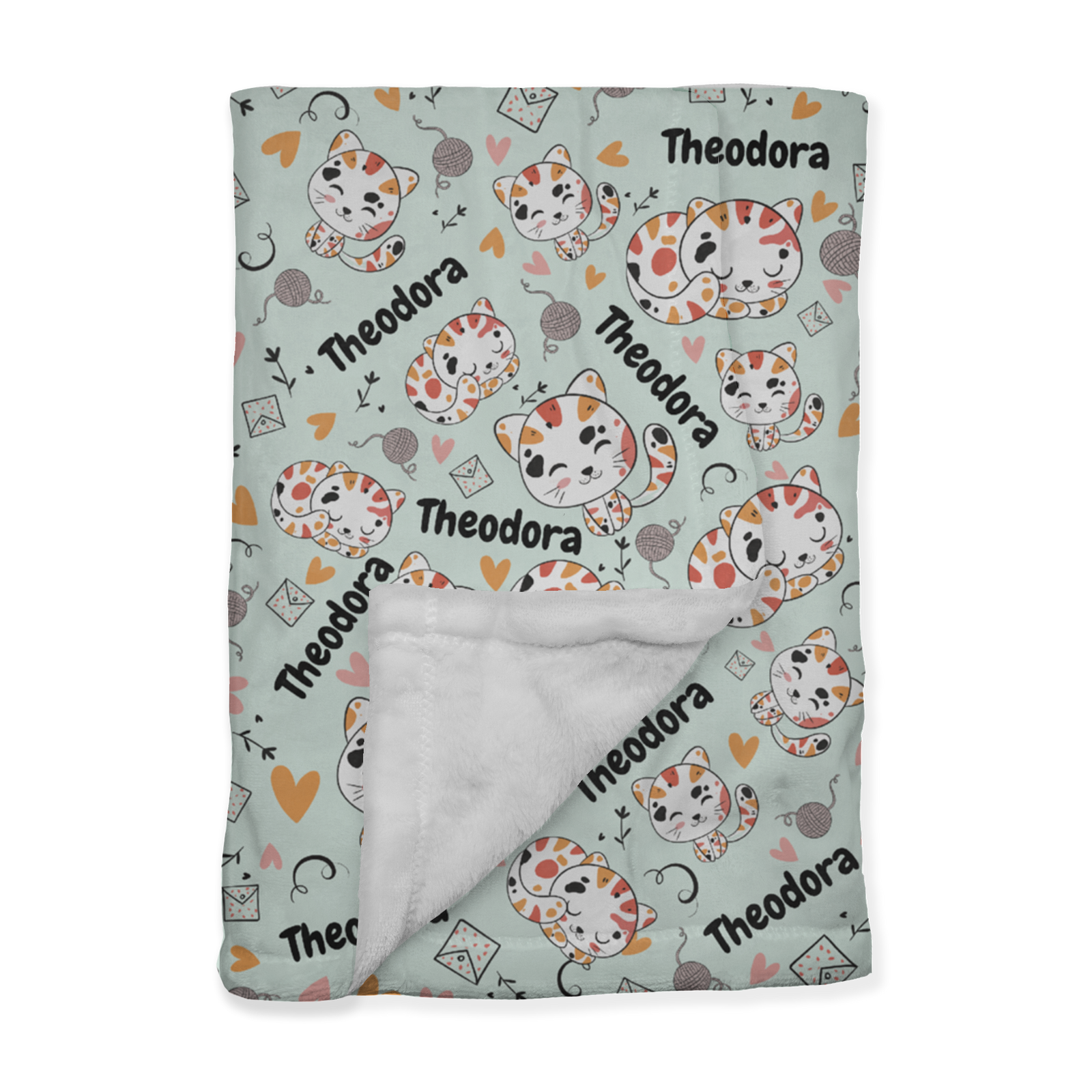 PERSONALIZED CUTE KITTEN MINKY BLANKET